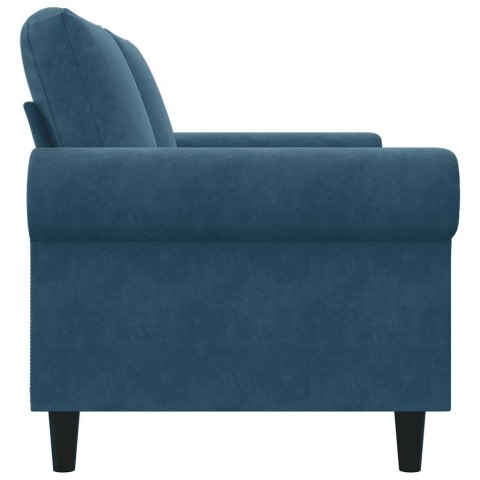 Sofa 2-osobowa, niebieski, 140 cm, tapicerowana aksamitem