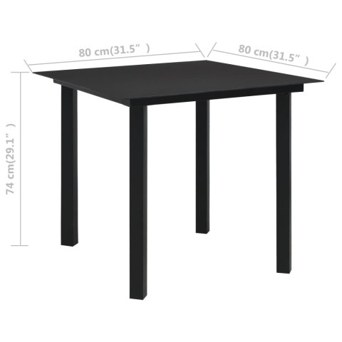 3-cz. zestaw mebli ogrodowych, rattan PVC, czarny