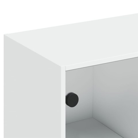 Biblioteczka z drzwiczkami, biała, 136x37x142 cm