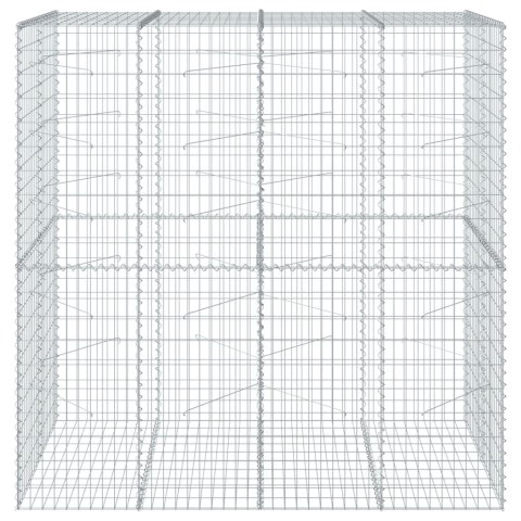 Kosz gabionowy z pokrywą, 200x100x200 cm, galwanizowane żelazo