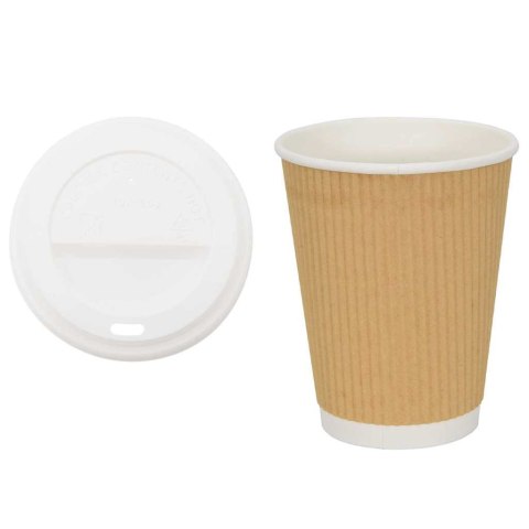 Papierowe kubki z pokrywkami, 1000 szt., 16oz, 400ml