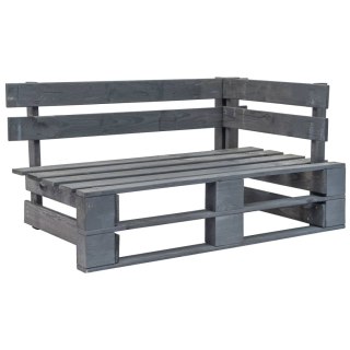 VidaXL Sofa 2-osobowa z palet, z poduszkami, szara, drewno sosnowe