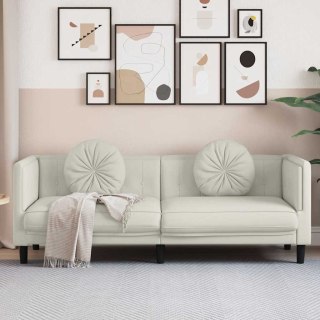 VidaXL Sofa 3-osobowa z poduszkami, kremowa, aksamit