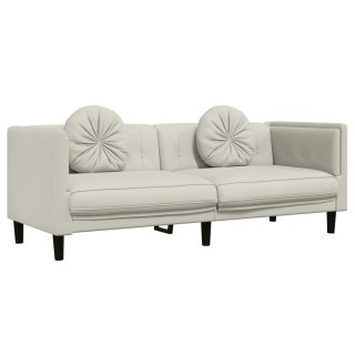 VidaXL Sofa 3-osobowa z poduszkami, kremowa, aksamit