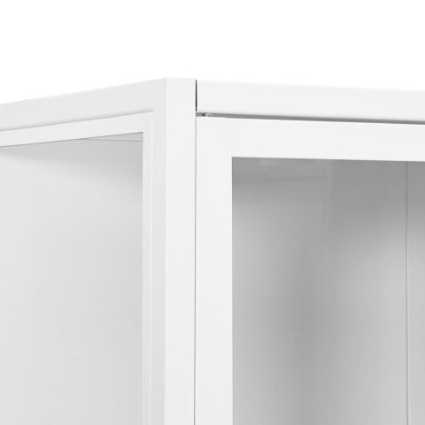 Szafka, biała, 80x35x135 cm, stal i hartowane szkło