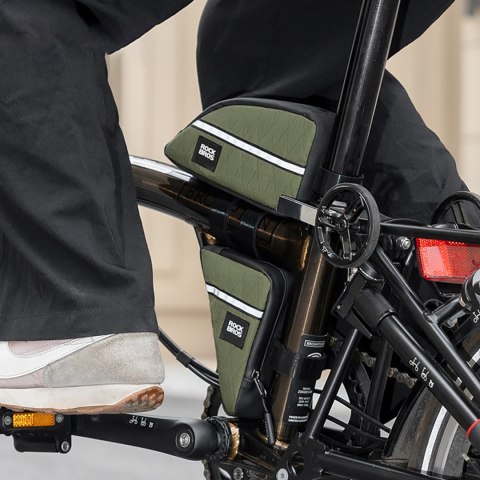 Torba sakwa trójkątna na ramę rowerową 0.3l - czarna
