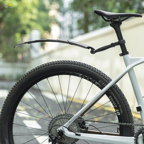 Zestaw błotników rowerowych składanych teleskopowych - czarny