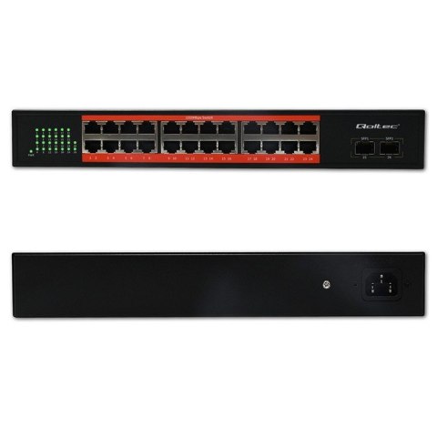 Qoltec Przełącznik sieciowy SWITCH Gigabit Ethernet | 24x RJ45 | 2x SFP | 1000 Mb/s (OUTLET)