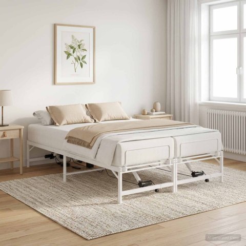 Elektro Regulowany Stelaż Łóżka Biały 137 x 190 cm Stal