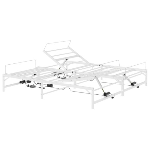 Elektro Regulowany Stelaż Łóżka Biały 160 x 200 cm Stal