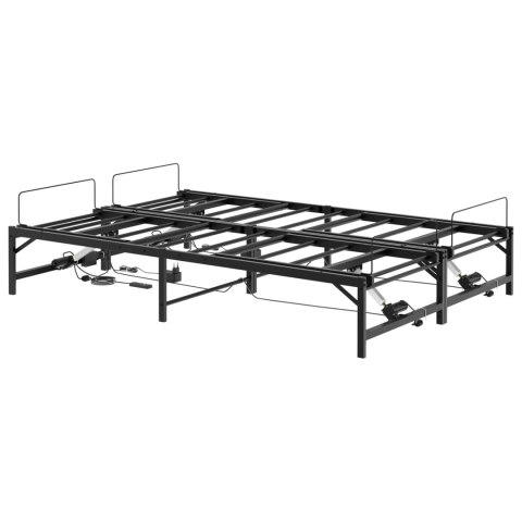 Elektro Regulowany Stelaż Łóżka Czarny 140 x 200 cm Stal