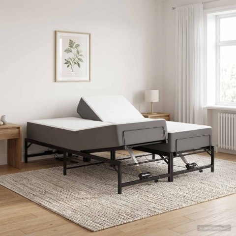Elektro Regulowany Stelaż Łóżka Czarny 150 x 200 cm Stal