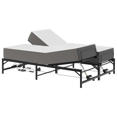 Elektro Regulowany Stelaż Łóżka Czarny 150 x 200 cm Stal