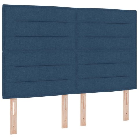 Łóżko z box spring LED z materacem niebieski 140 x 190 cm