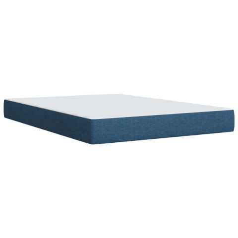 Łóżko z box spring LED z materacem niebieski 140 x 190 cm
