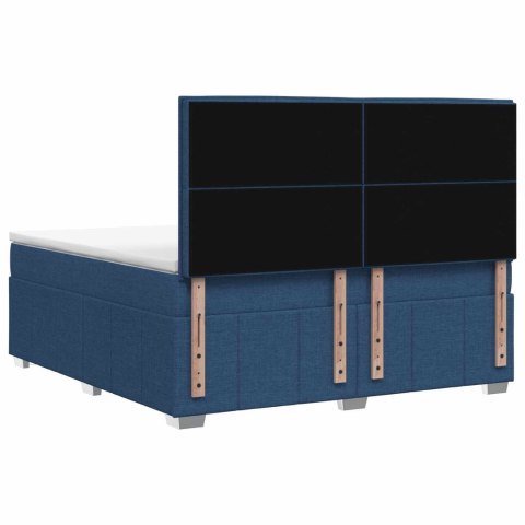 Łóżko z box spring LED z materacem niebieski 140 x 190 cm
