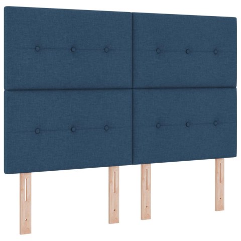 Łóżko z box spring LED z materacem niebieski 140 x 200 cm