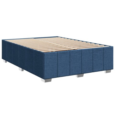 Łóżko z box spring LED z materacem niebieski 140 x 200 cm