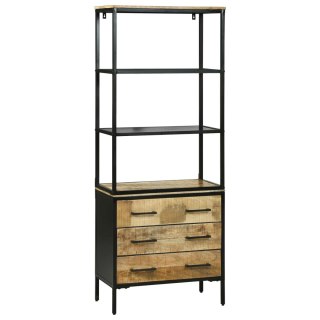 Highboard z szufladą Brązowy 70 x 35 x 180 cm Drewno z mango