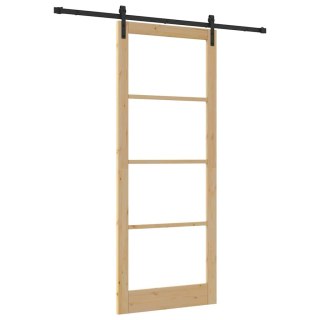 Drzwi przesuwne ORKDAL Naturalny i czarny 93 x 232 cm
