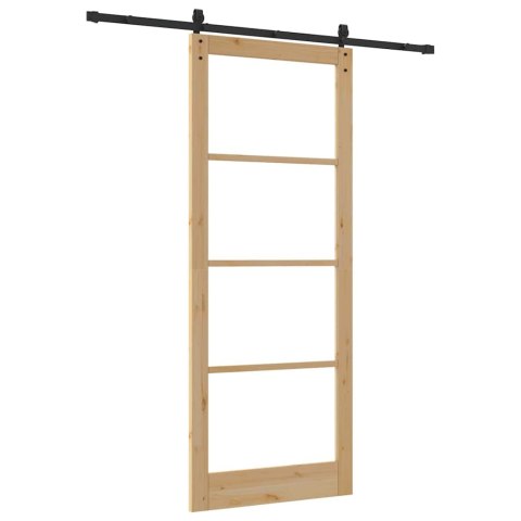 Drzwi przesuwne ORKDAL Naturalny i czarny 93 x 232 cm