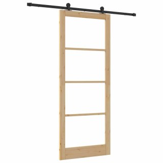Drzwi przesuwne ORKDAL Naturalny i czarny 93 x 232 cm