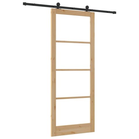Drzwi przesuwne ORKDAL Naturalny i czarny 93 x 232 cm
