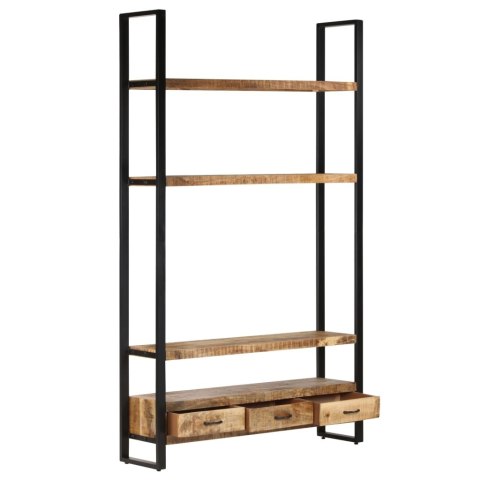 Regał na książki, 118x30x200 cm, lite, surowe drewno mango