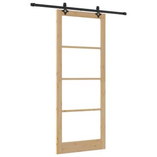 Drzwi przesuwne ORKDAL Naturalny i czarny 93 x 232 cm