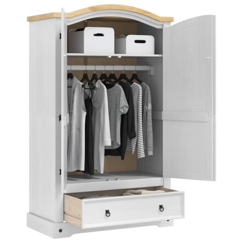 Garderoba Corona Biały 101 x 52 x 170 cm Lite drewno sosnowe