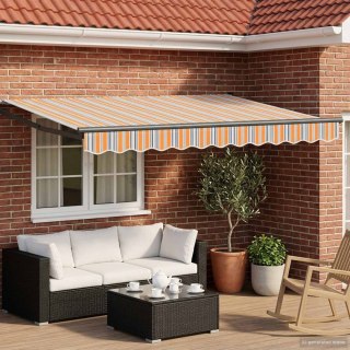 Markiza ręczna z LEDami 3,5 x 2,5 m 100% Poliester i Aluminium