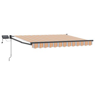 Markiza ręczna z LEDami 3,5 x 2,5 m 100% Poliester i Aluminium