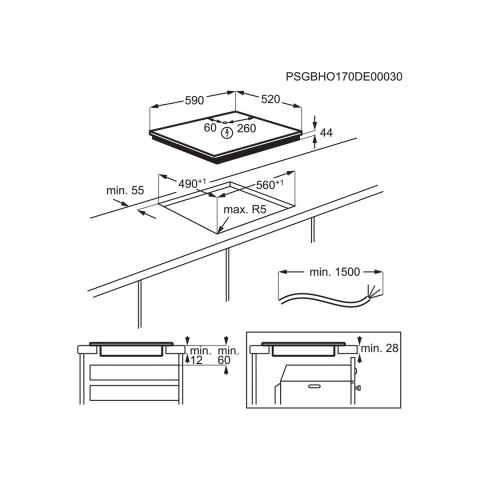 Płyta indukcyjna ELECTROLUX EIV644 60 cm | 4 pola | PowerBoost | timer | czarny
