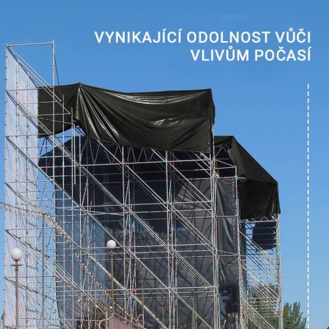 JAGO Plandeka 650 g/m², aluminiowe oczka, czarna, 5 x 6 m