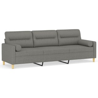3-osobowa sofa wypoczynkowa z poduszkami, ciemnoszara, 210 cm