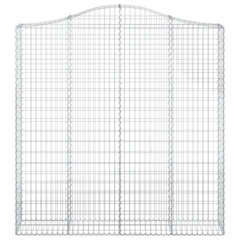 Kosze gabionowe, 5 szt, 200x30x200/220 cm, galwanizowane żelazo
