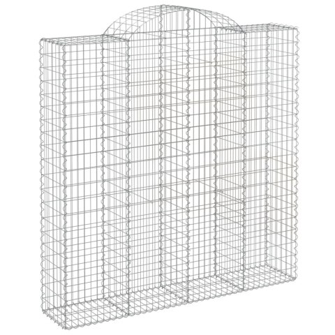 Kosze gabionowe, 10 szt, 200x50x200/220cm, galwanizowane żelazo