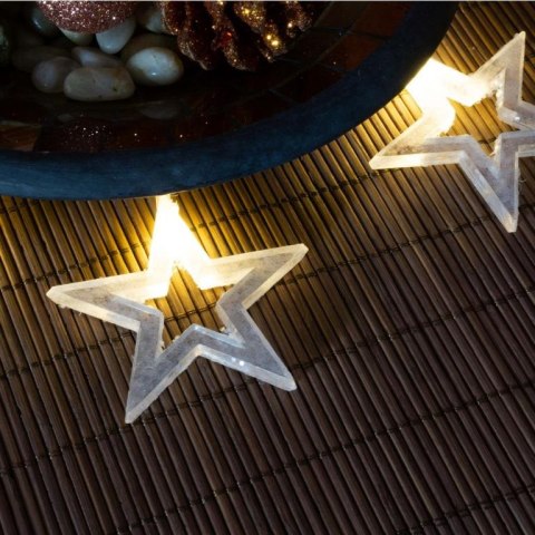 Zestaw świecących gwiazd LED, 20 diod LED, ciepła biel