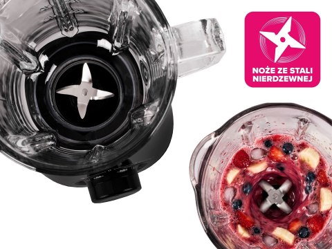 ELDOM BLENDER KIELICHOWY BK6 NOXAR 100W CZARNY 22000 OBR/NIN KIELICH 1,8 L ZE SZKŁA HARTOWANEGO DWA POZIOMY RĘDKOŚCI + PULSE