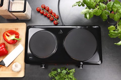 ELDOM ELEKTRYCZNA KUCHENKA DWUPALNIKOWA PG22 2500W, PŁYNNA REGULACJA TEMPERATURY ŚREDNICE PŁYT 18,5 CM + 15,5 CM