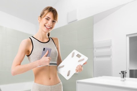 ELDOM INTELIGENTNA WAGA OSOBOWA TWO 550B ULLIE POMIAR TKANKI TŁUSZCZOWEJ,MIĘŚNIWEJ ,BMI,WODY W ORGANIŹMIE ,DEDYKOWANA APP.