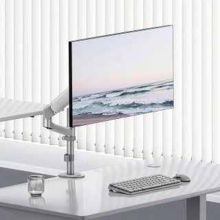 ERGO OFFICE UCHWYT / WIESZAK NA MONITOR SPRĘŻYNA GAZOWA, 17"-32", 1-10KG, BIAŁY MAT, MAX. VESA 100X100 ER-691 W