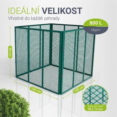 Kompostownik metalowy ogrodowy 800 l - zielony
