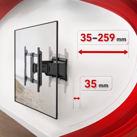 MACLEAN UCHWYT / WIESZAK DO TELEWIZORA, MAX. VESA 600X400, 37-90", MAX. OBCIĄŻENIE 65KG, CZARNY MC-881 N