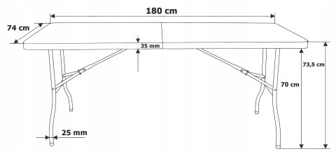 Zestaw cateringowy FETA WHITE stół 180 cm + 6 krzeseł BASICO