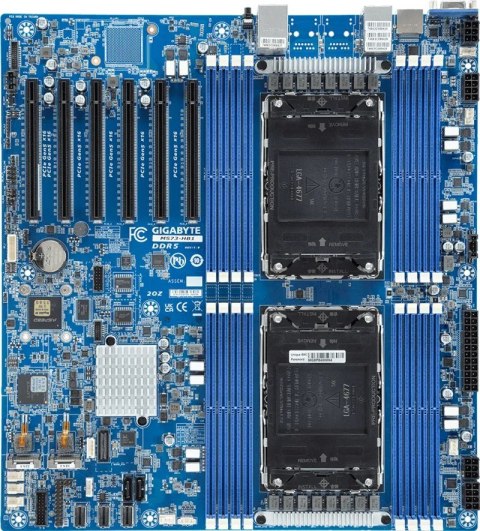 Płyta główna Gigabyte MS73-HB1 2x LGA4677 Intel Xeon Scalable 4/5gen C741 (16x DIMM, 3x SlimSAS (12x SATA), 2xM.2, 2x1Gbe, IPMI,