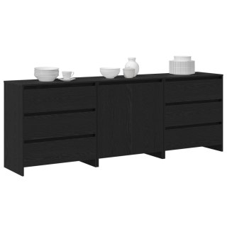 Bufet 3 szt. Czarny 70 x 41 x 75 cm Drewno inżynieryjne