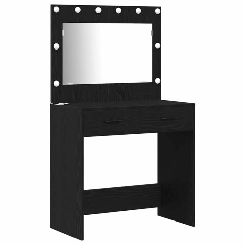 Toaletka 2 szt. Czarny 78,5 x 41 x 135 cm Drewno inżynieryjne