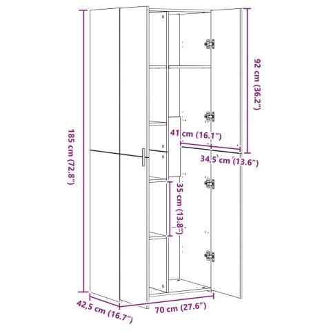 Highboard Dąb rzemieślniczy 70 x 42,5 x 185 cm