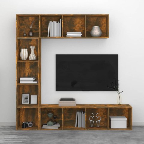 3-cz. regał na książki/pod TV, przydymiony dąb, 180x30x180 cm